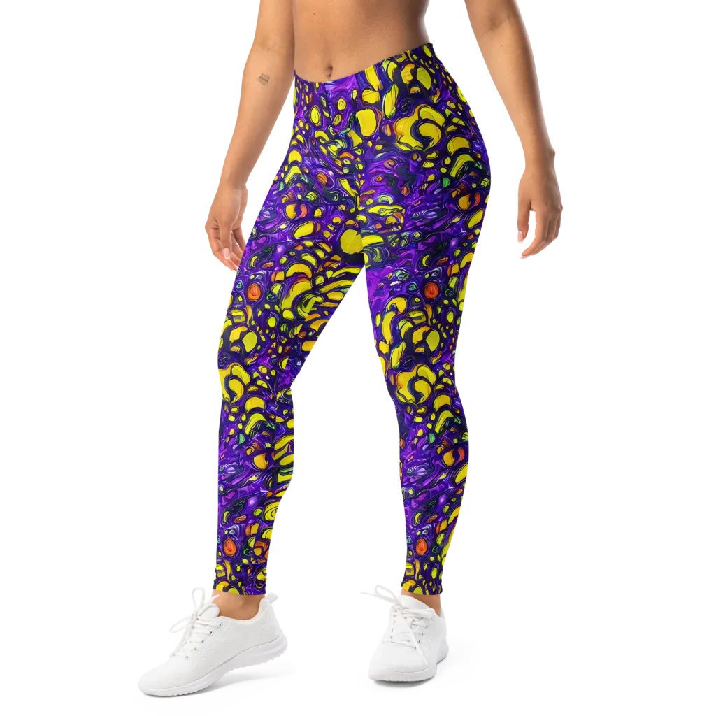 Lemon Labyrinth on Leggings — Left Front