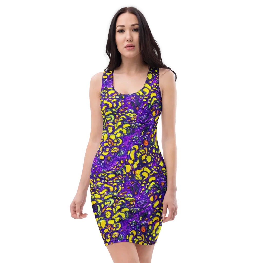 Lemon Labyrinth on Bodycon Dress — Front