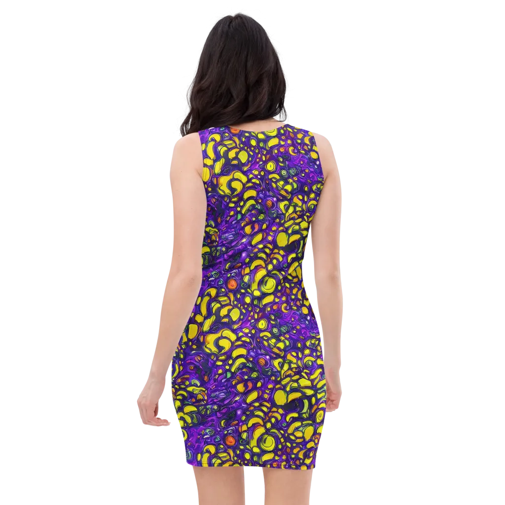 Lemon Labyrinth on Bodycon Dress — Back