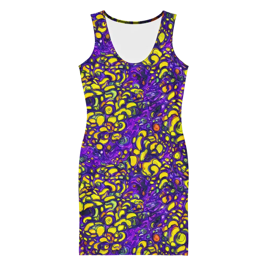 Lemon Labyrinth on Bodycon Dress — Front