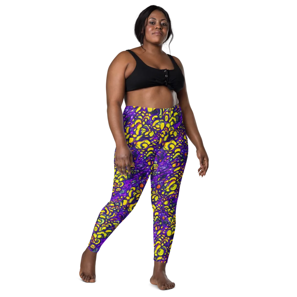 Lemon Labyrinth on Leggings with Pockets — Front
