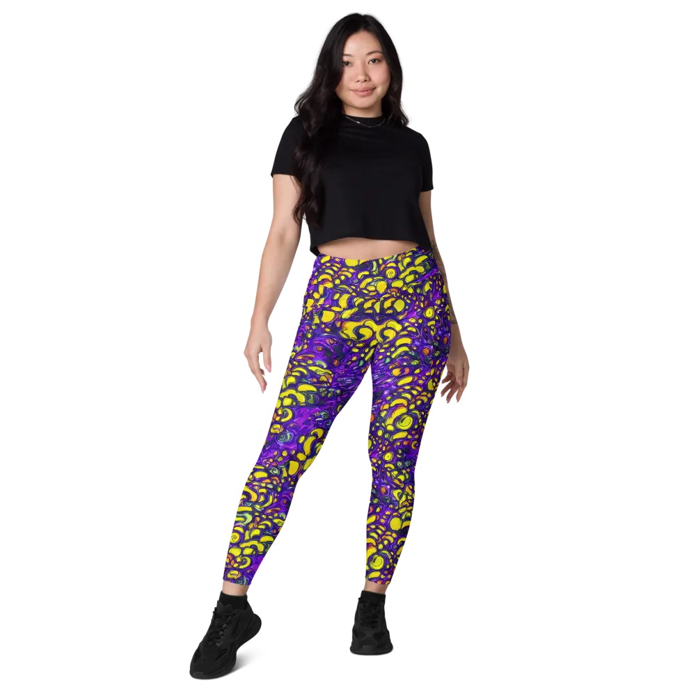 Lemon Labyrinth on Leggings with Pockets — Front
