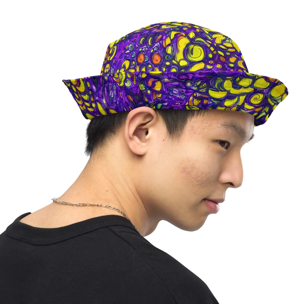 Lemon Labyrinth on Reversible Bucket Hat — Right Outside