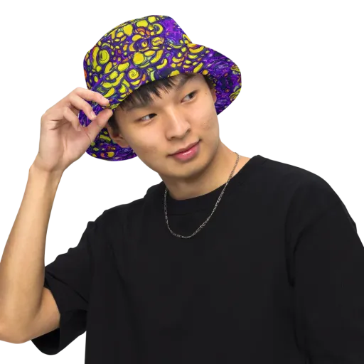 Lemon Labyrinth on a Reversible Bucket Hat
