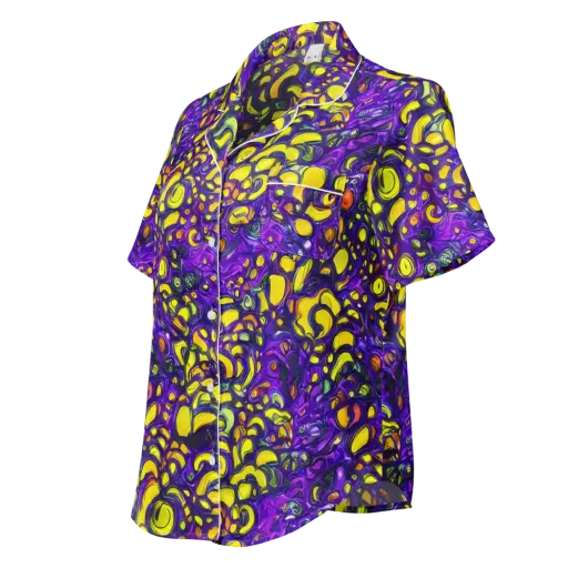 Lemon Labyrinth on a Women's Short Sleeve Pajama Top