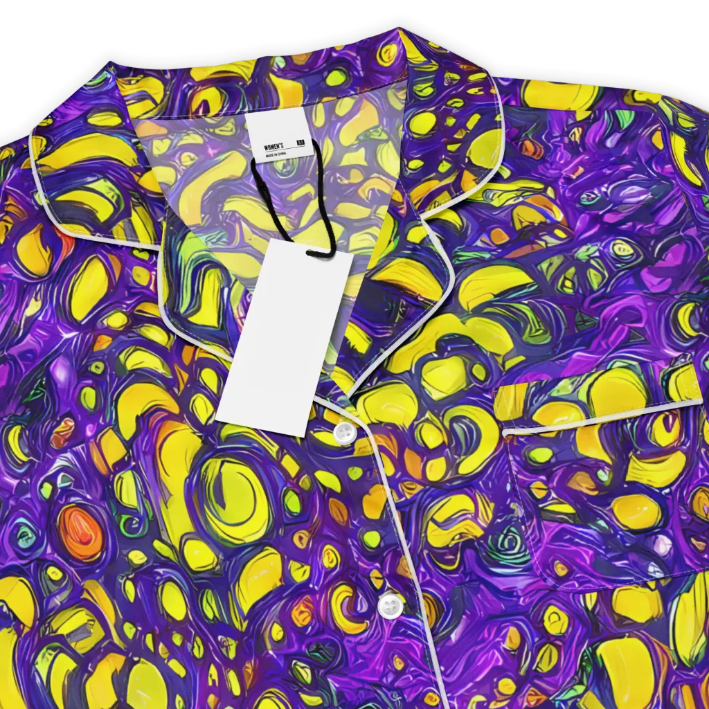 Lemon Labyrinth on Women's Short Sleeve Pajama Top — Product details
