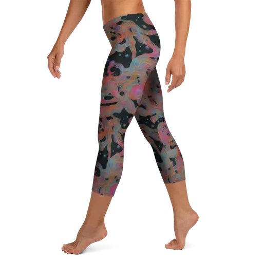 Planetary Drift on a Capri Leggings