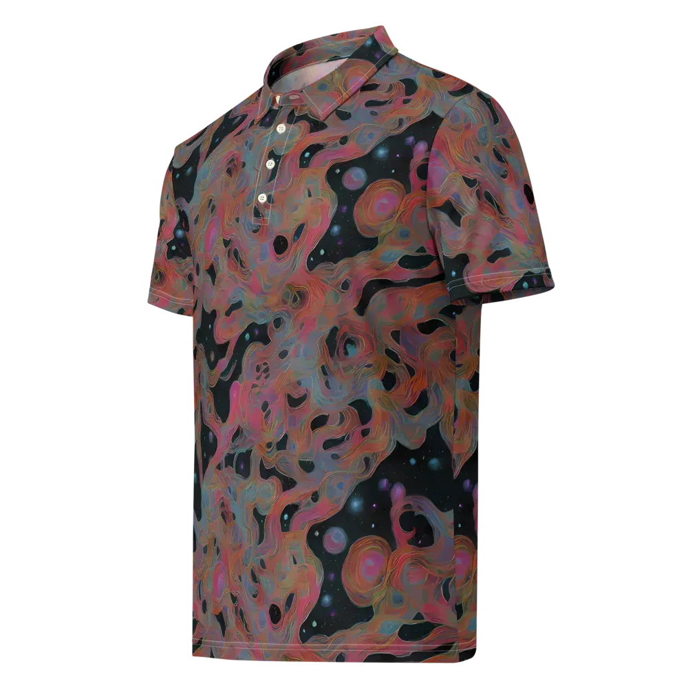 Planetary Drift on Men's Slim Fit Polo Shirt — Left Front