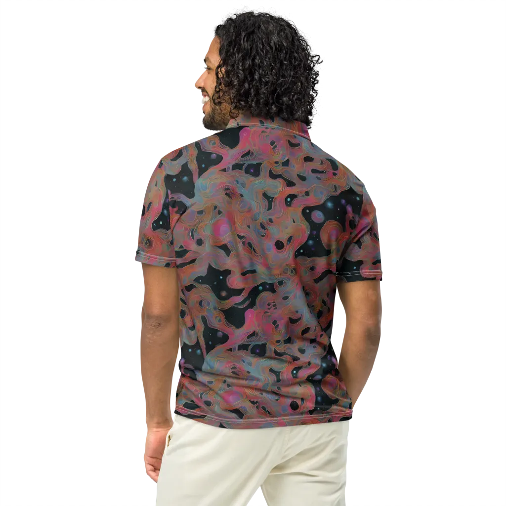 Planetary Drift on Men's Slim Fit Polo Shirt — Back