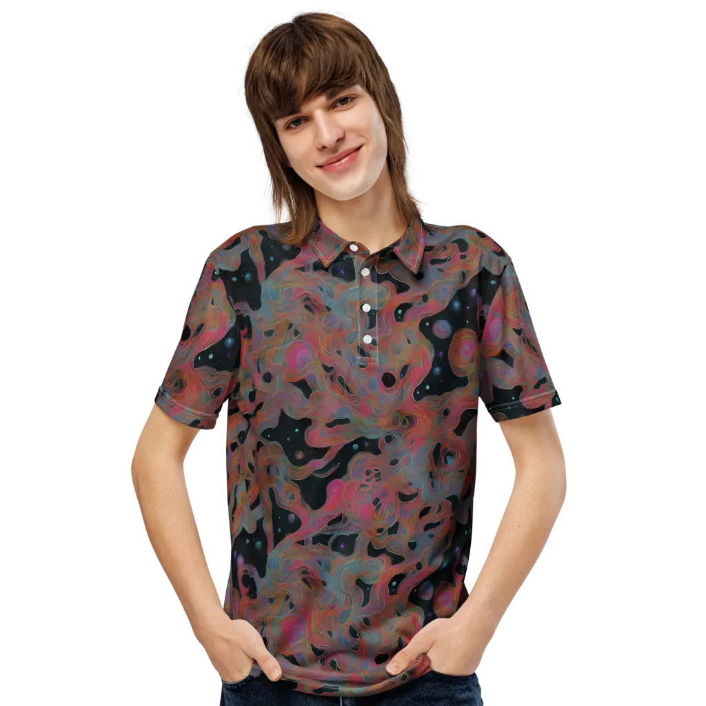 Planetary Drift on Men's Slim Fit Polo Shirt — Front