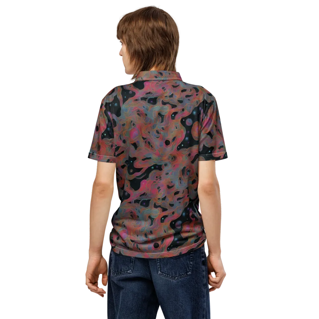 Planetary Drift on Men's Slim Fit Polo Shirt — Back