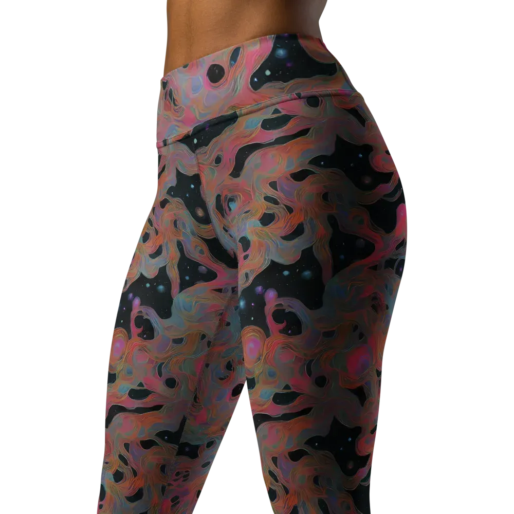 Planetary Drift on Yoga Leggings — Left Front