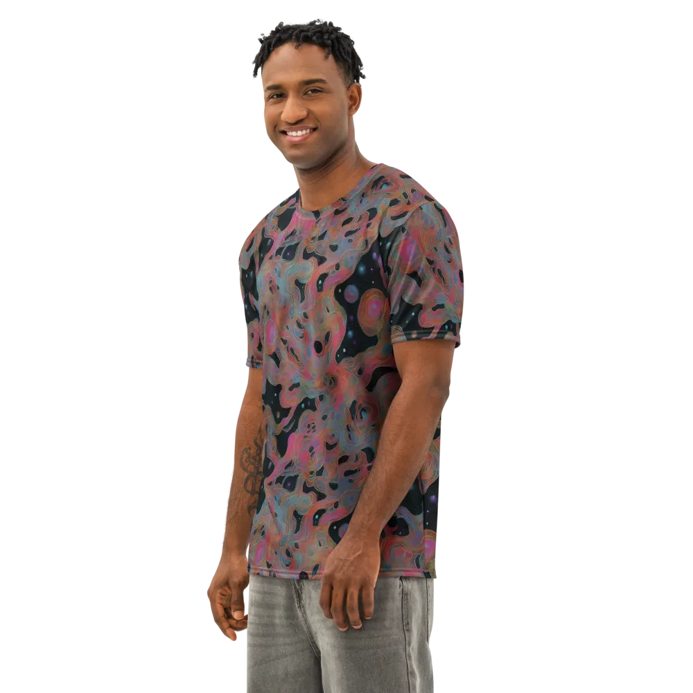 Planetary Drift on Men's Cotton Crew Neck T-Shirt — Left Front
