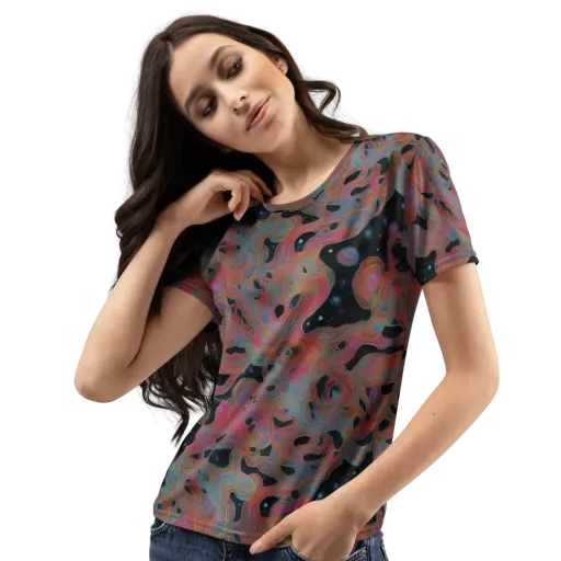 Planetary Drift on a Women's Crew Neck T-Shirt