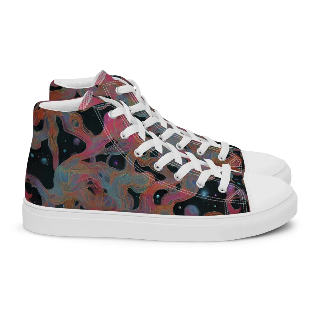 Planetary Drift on Women's High Top Canvas Shoes — Right