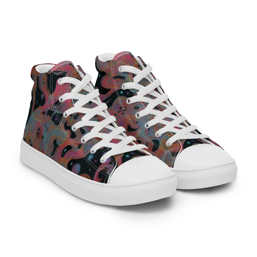 Planetary Drift on Women's High Top Canvas Shoes — Right Front