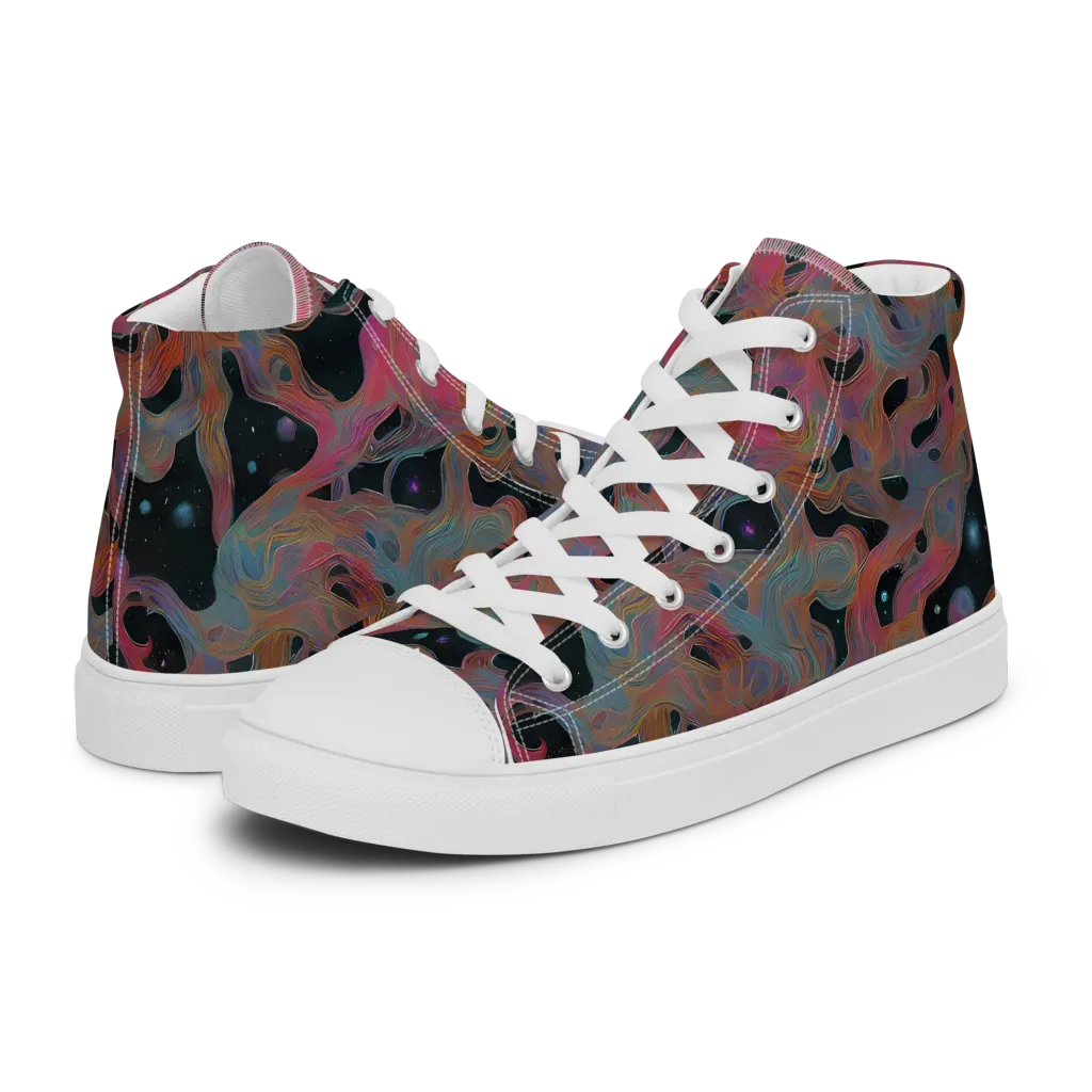 Planetary Drift on Women's High Top Canvas Shoes — Left