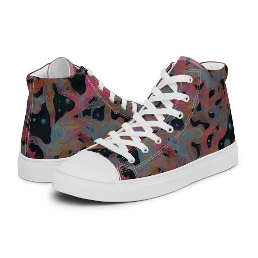 Planetary Drift on a Women's High Top Canvas Shoes