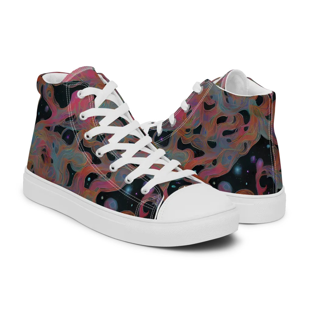 Planetary Drift on Women's High Top Canvas Shoes — Right