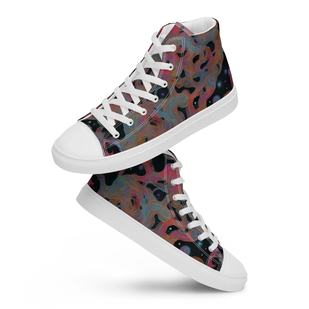 Planetary Drift on Women's High Top Canvas Shoes — Front
