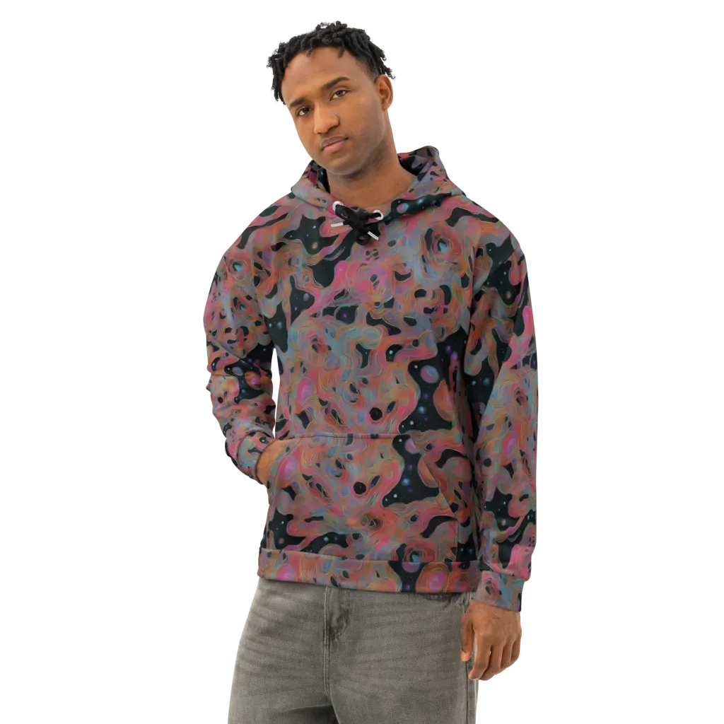 Planetary Drift on Cotton Hoodie — Left Front