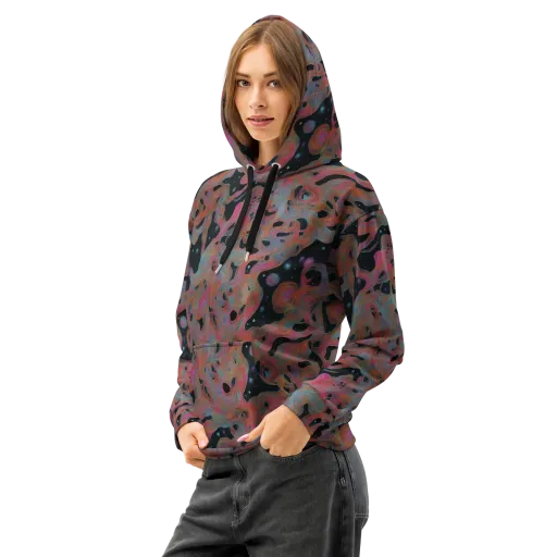 Planetary Drift on a Cotton Hoodie
