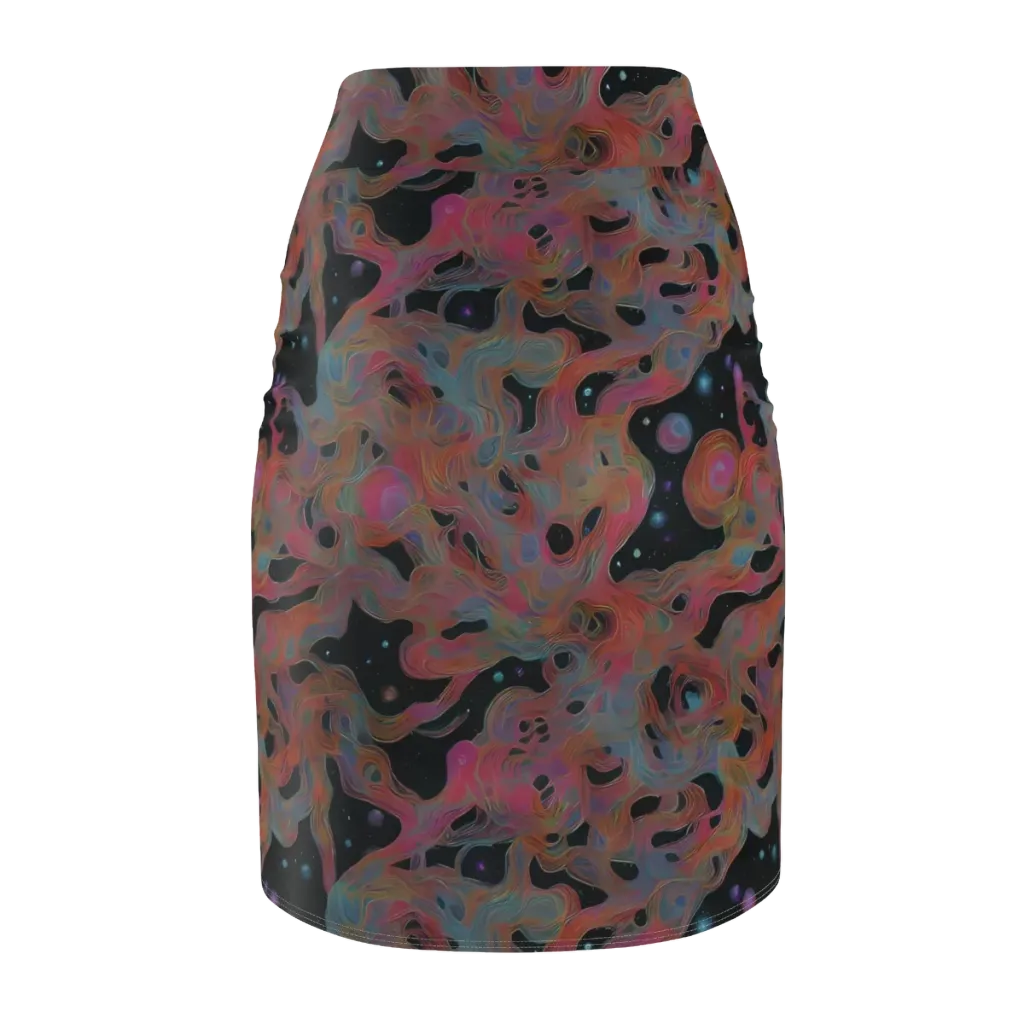 Planetary Drift on Pencil Skirt — Back