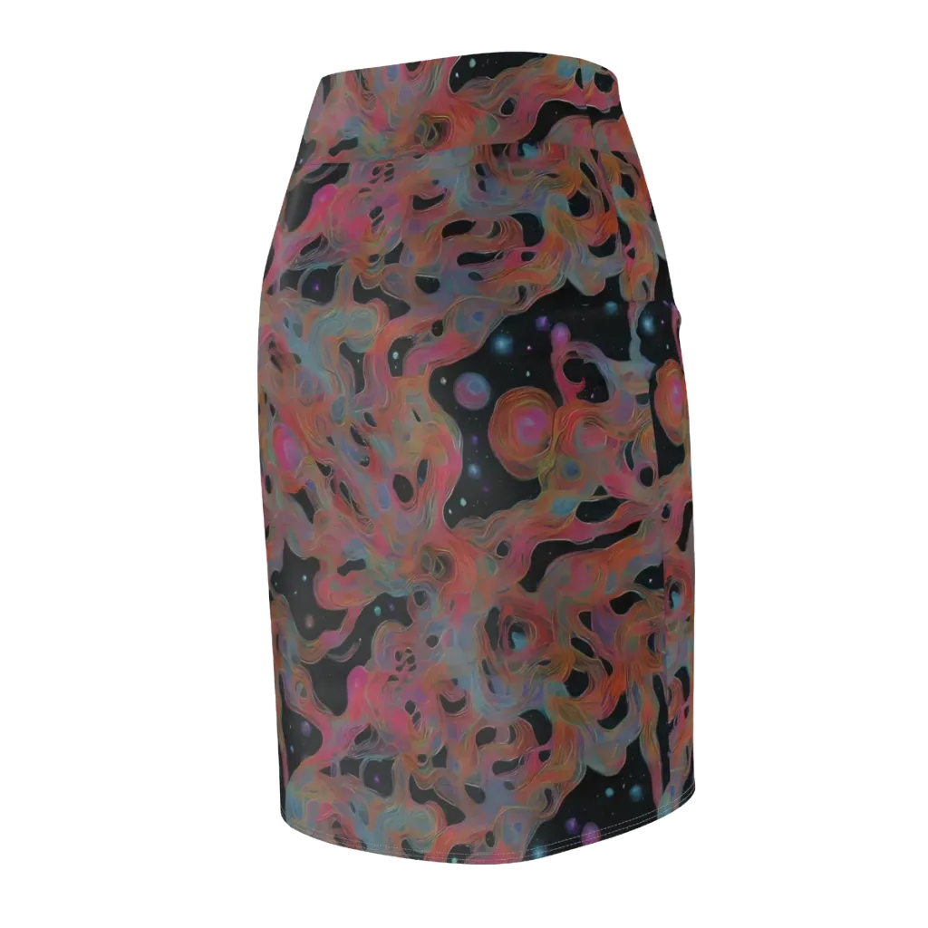 Planetary Drift on Pencil Skirt — Back Side