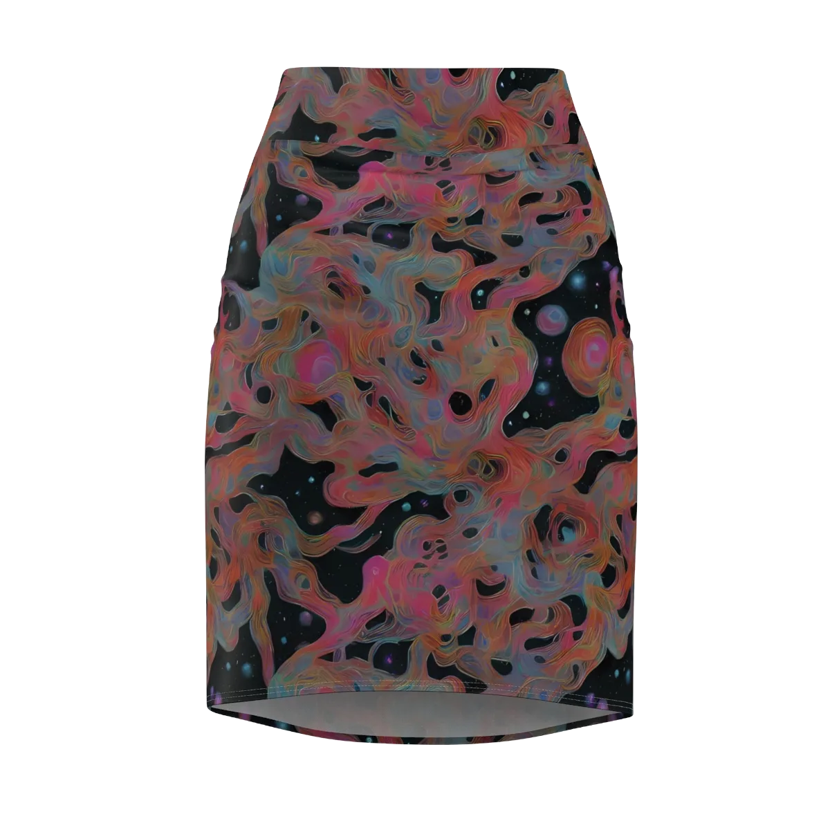 Planetary Drift on Pencil Skirt — Front