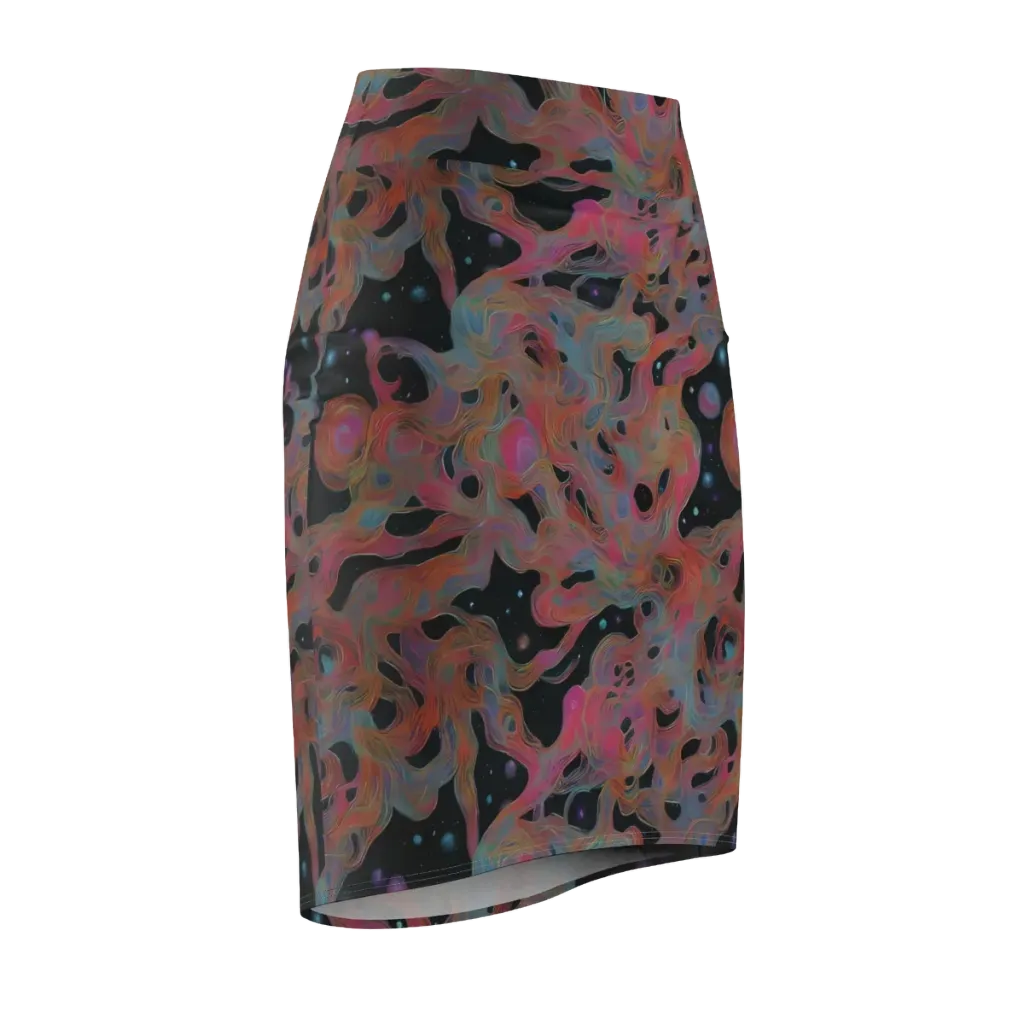 Planetary Drift on Pencil Skirt — Front Side