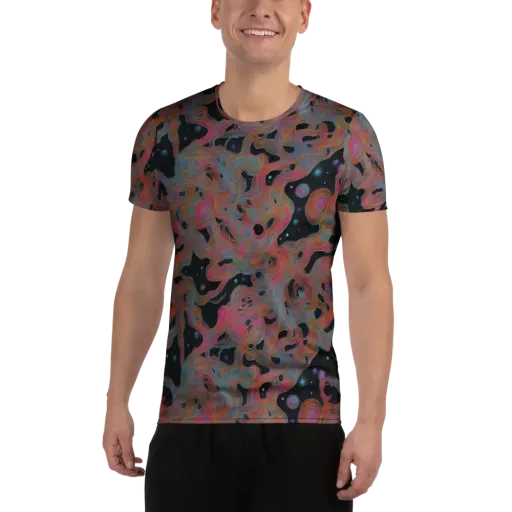 Planetary Drift on a Men's Athletic T-Shirt