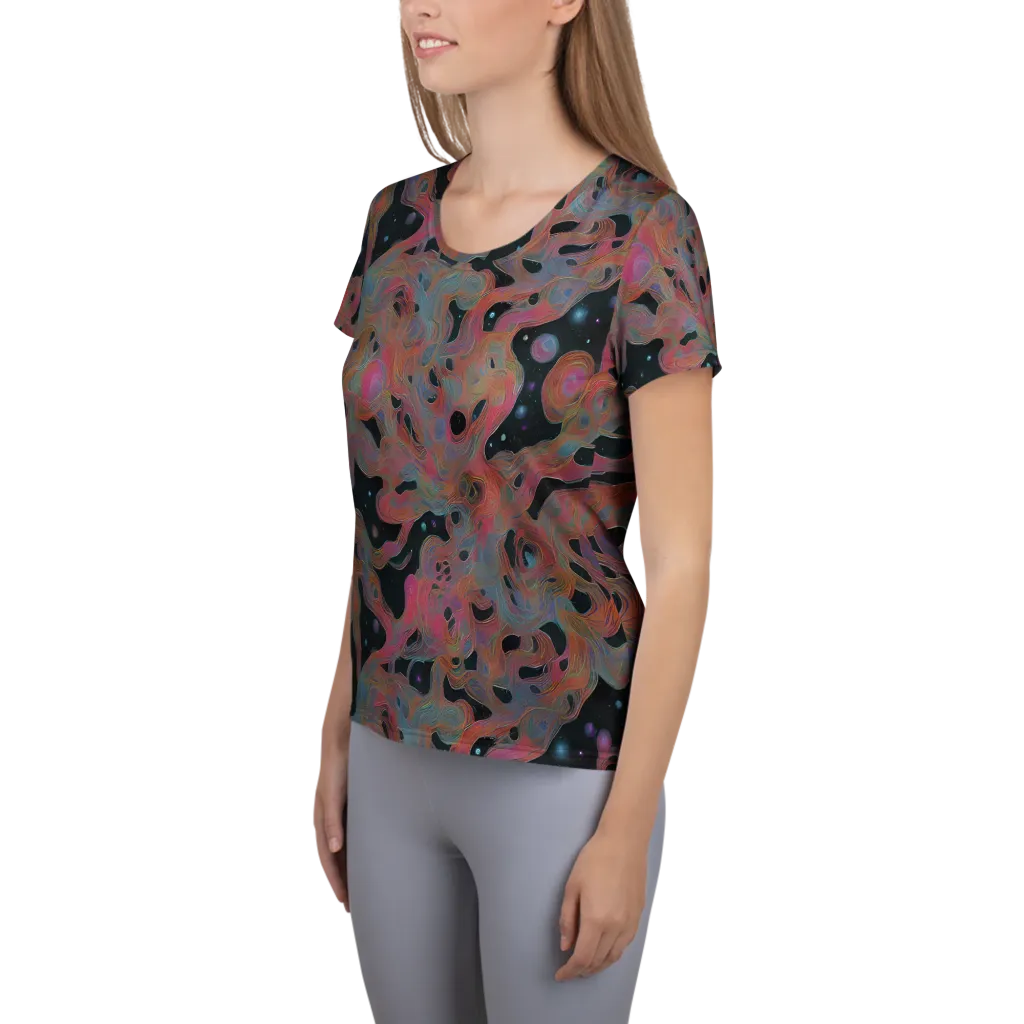 Planetary Drift on Women's Athletic T-Shirt — Left