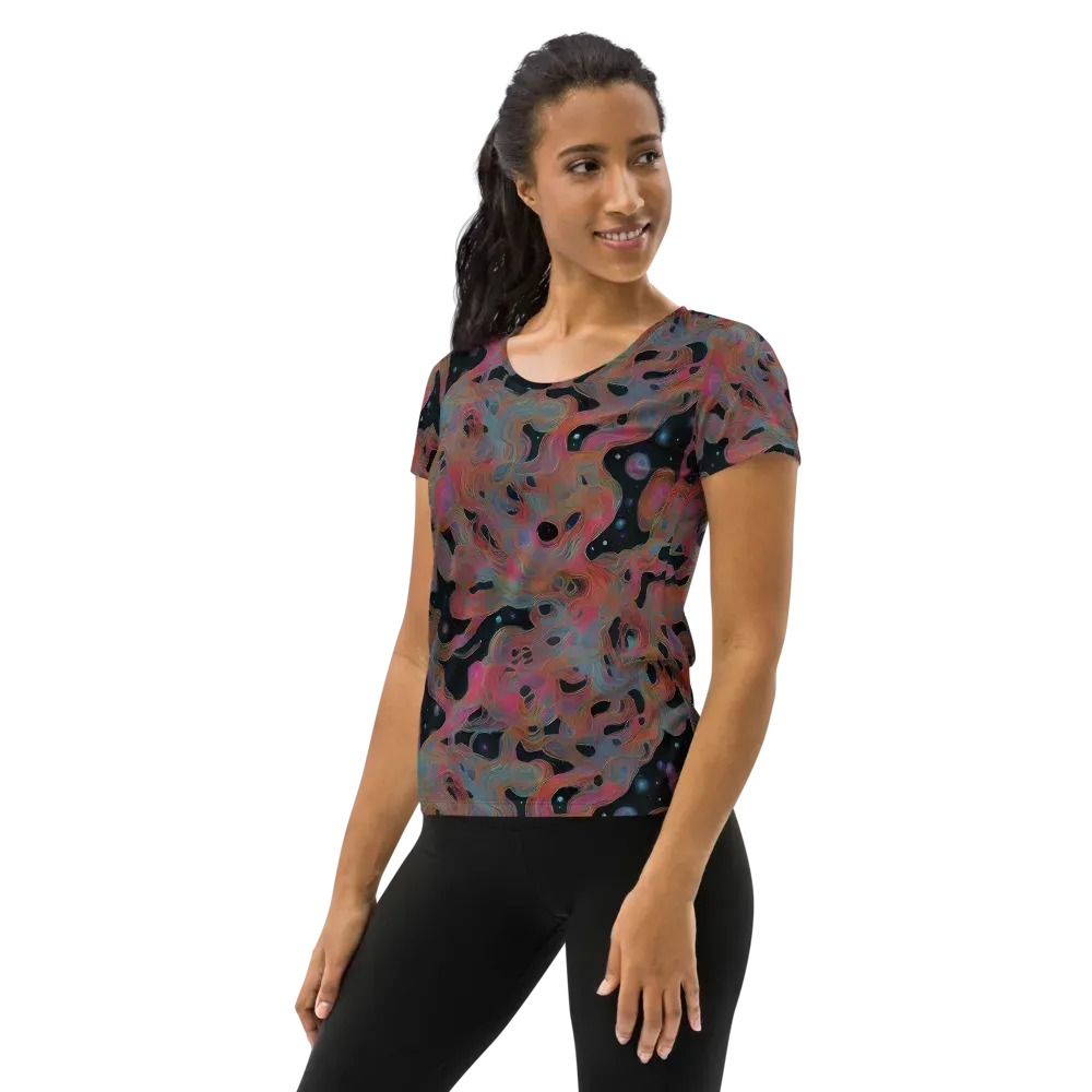 Planetary Drift on Women's Athletic T-Shirt — Left