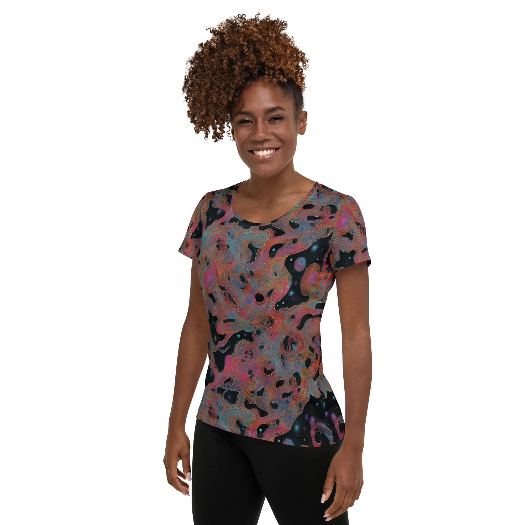 Planetary Drift on Women's Athletic T-Shirt — Left