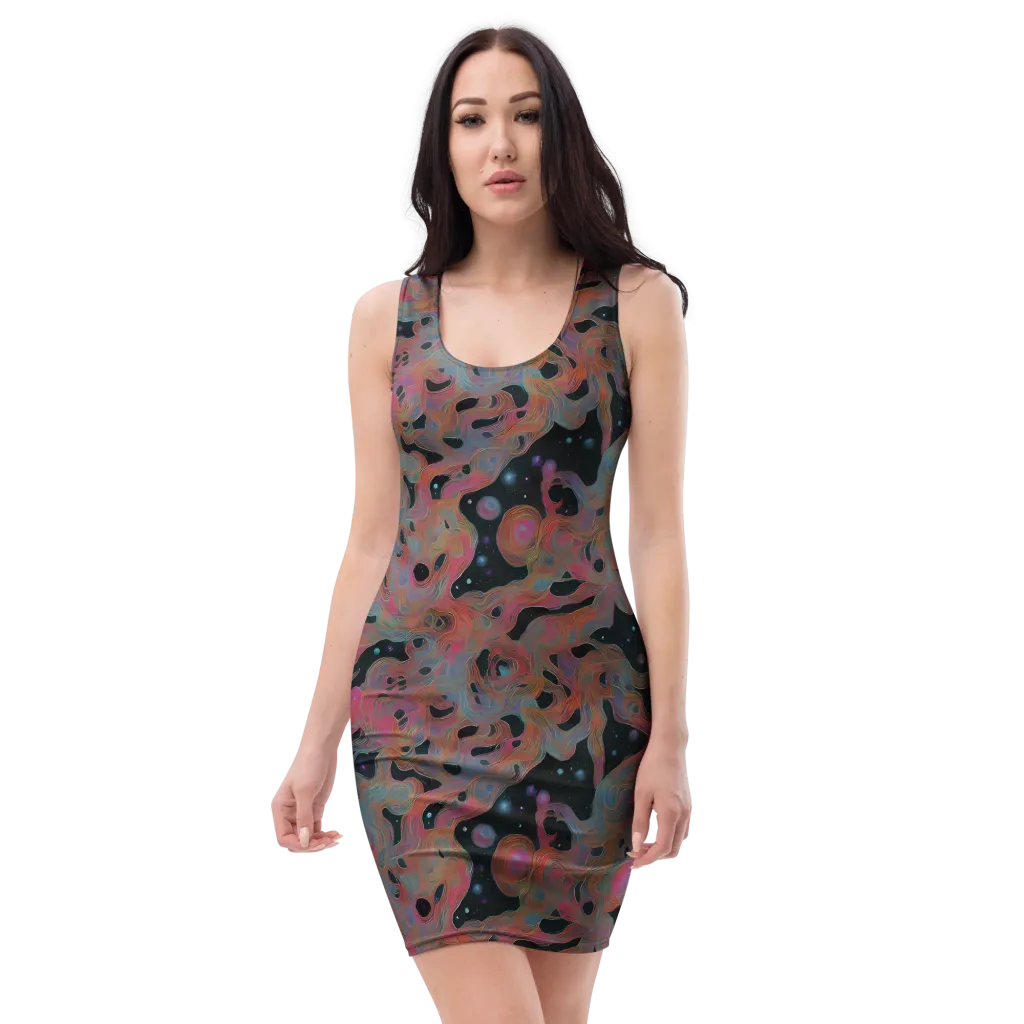 Planetary Drift on Bodycon Dress — Front