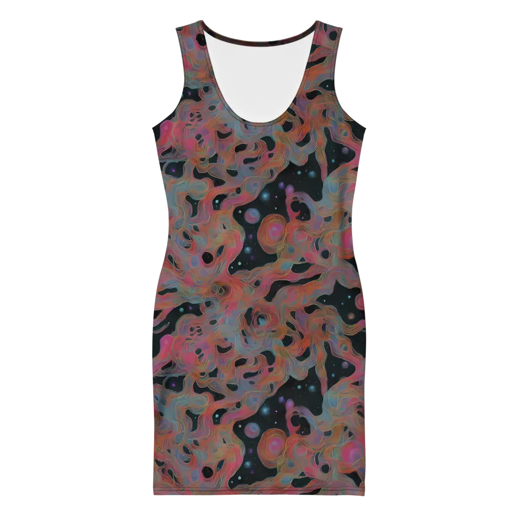 Planetary Drift on Bodycon Dress — Front