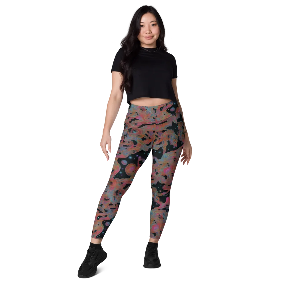 Planetary Drift on Leggings with Pockets — Front