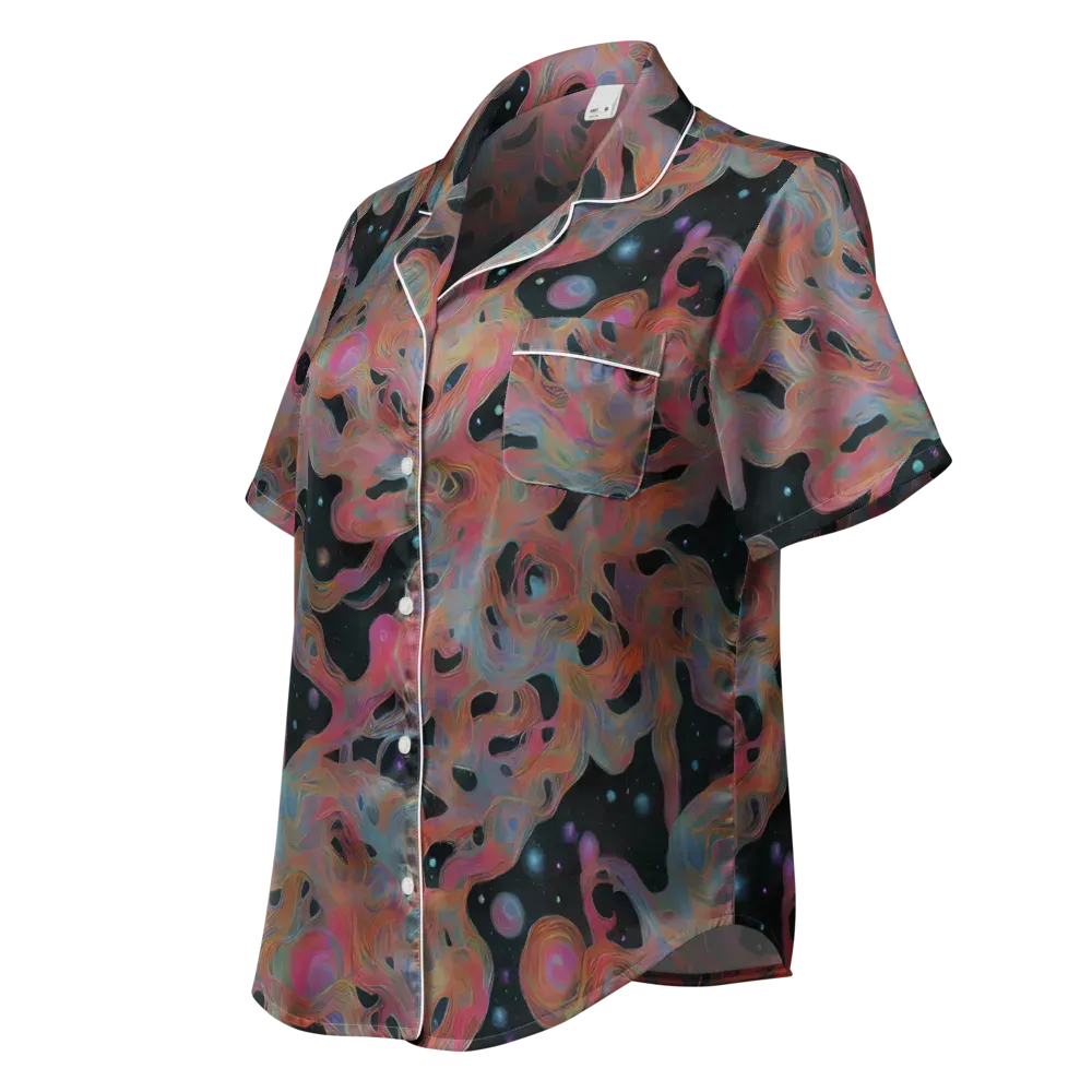 Planetary Drift on Women's Short Sleeve Pajama Top — Left Front