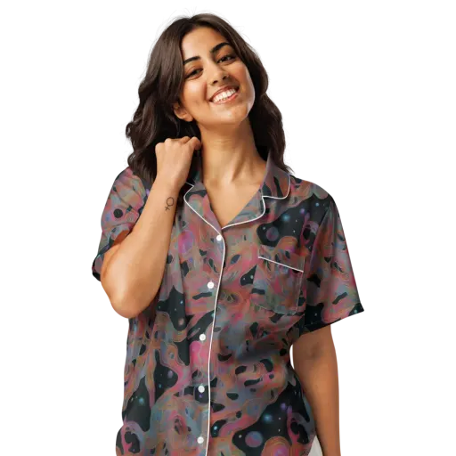 Planetary Drift on a Women's Short Sleeve Pajama Top