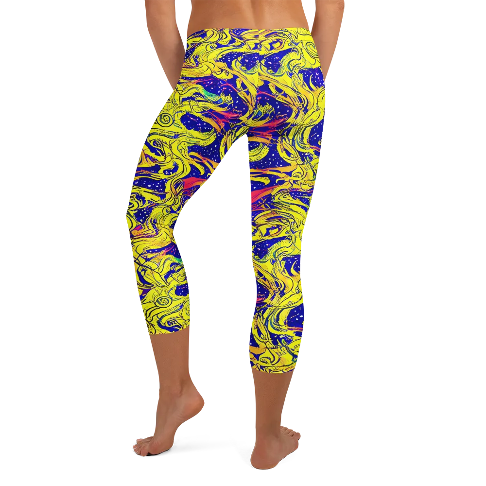 Skeletal Voltage on Capri Leggings — Back