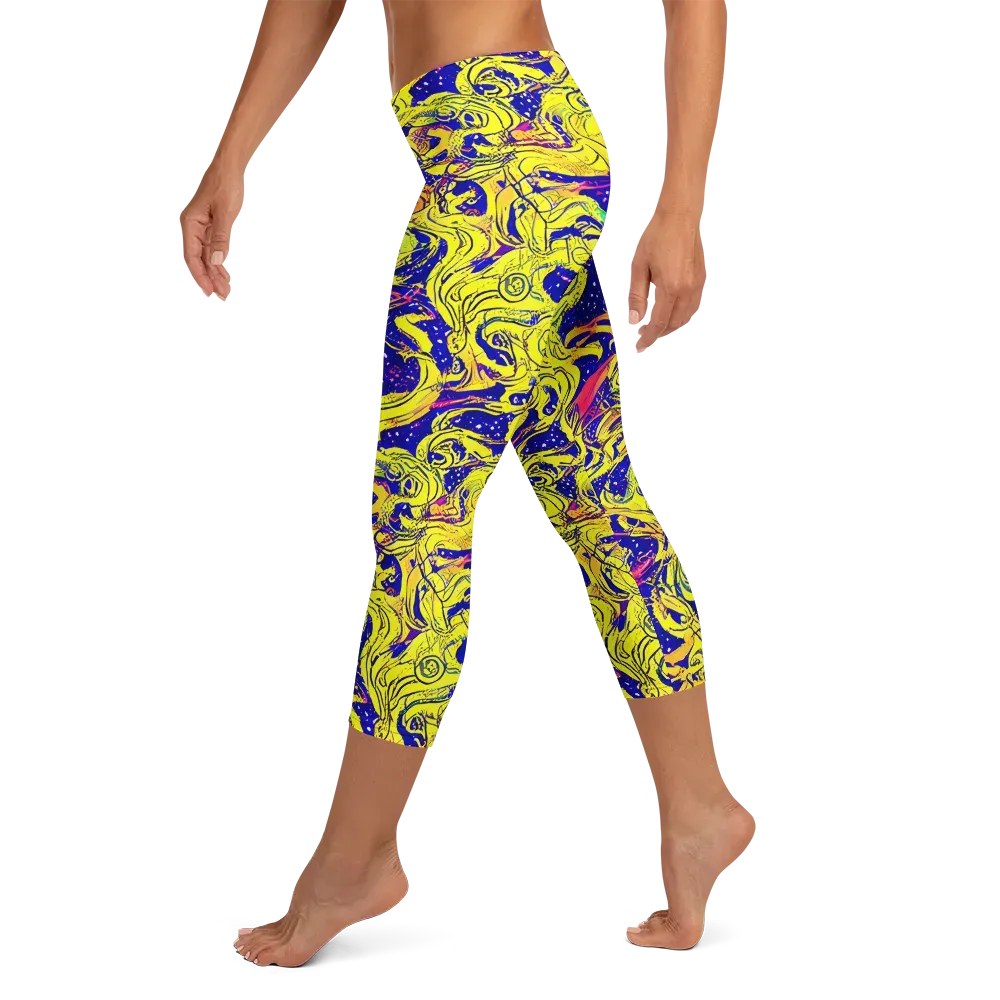 Skeletal Voltage on Capri Leggings — Left