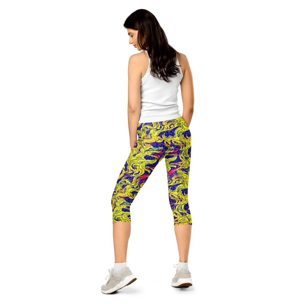 Skeletal Voltage on Capri Leggings — Back