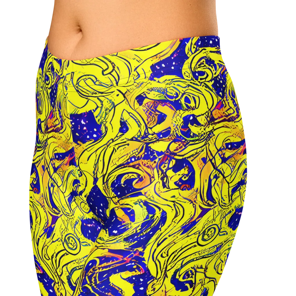 Skeletal Voltage on Capri Leggings — Zoomed-in