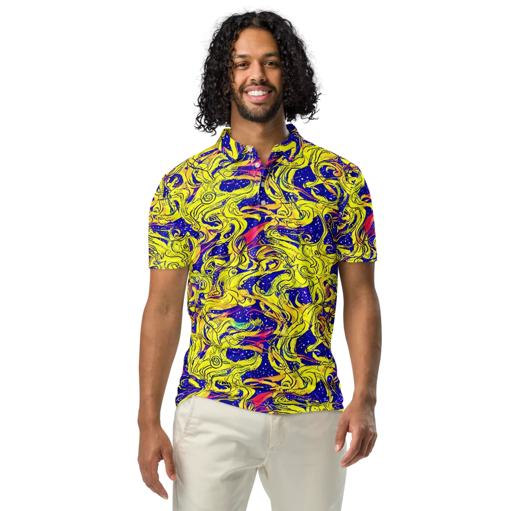 Skeletal Voltage on Men's Slim Fit Polo Shirt — Front
