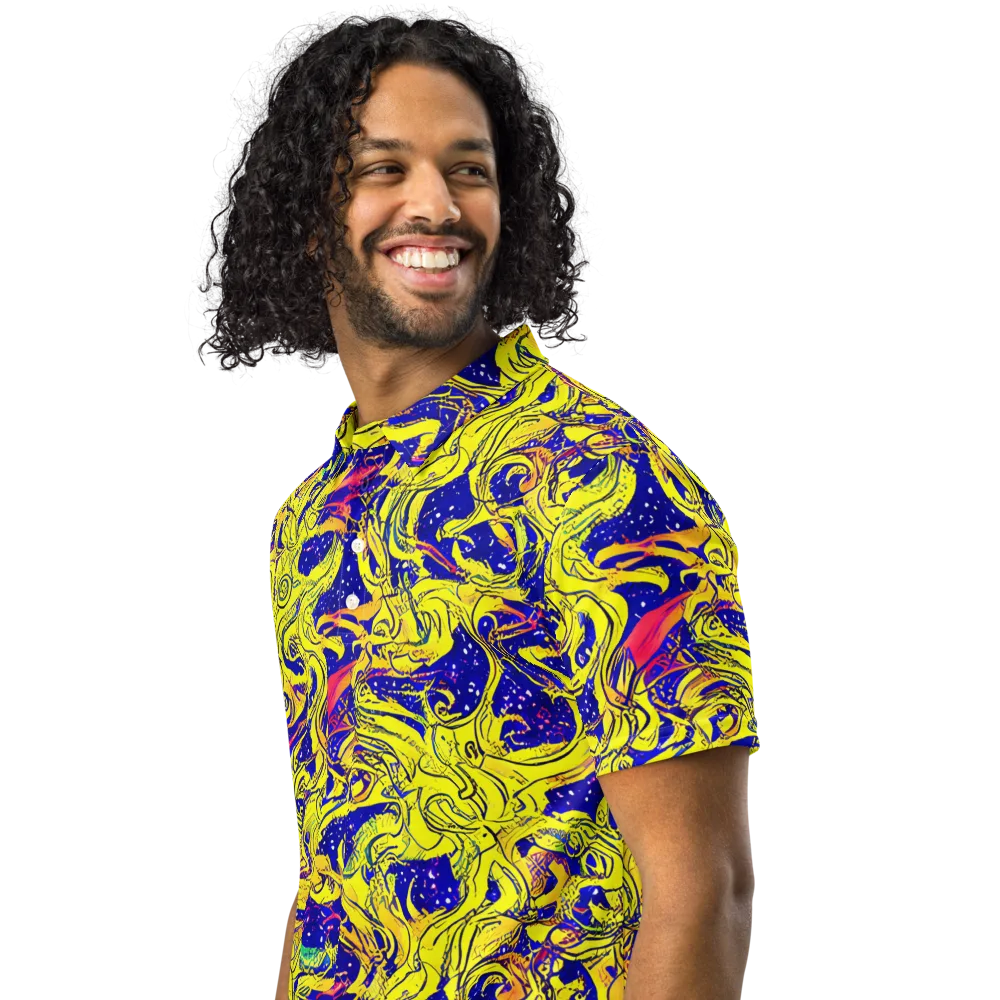 Skeletal Voltage on Men's Slim Fit Polo Shirt — Left Front