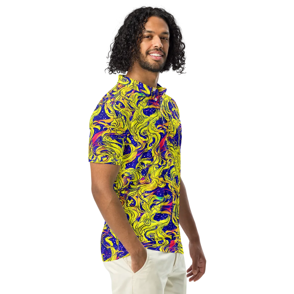 Skeletal Voltage on Men's Slim Fit Polo Shirt — Right Front