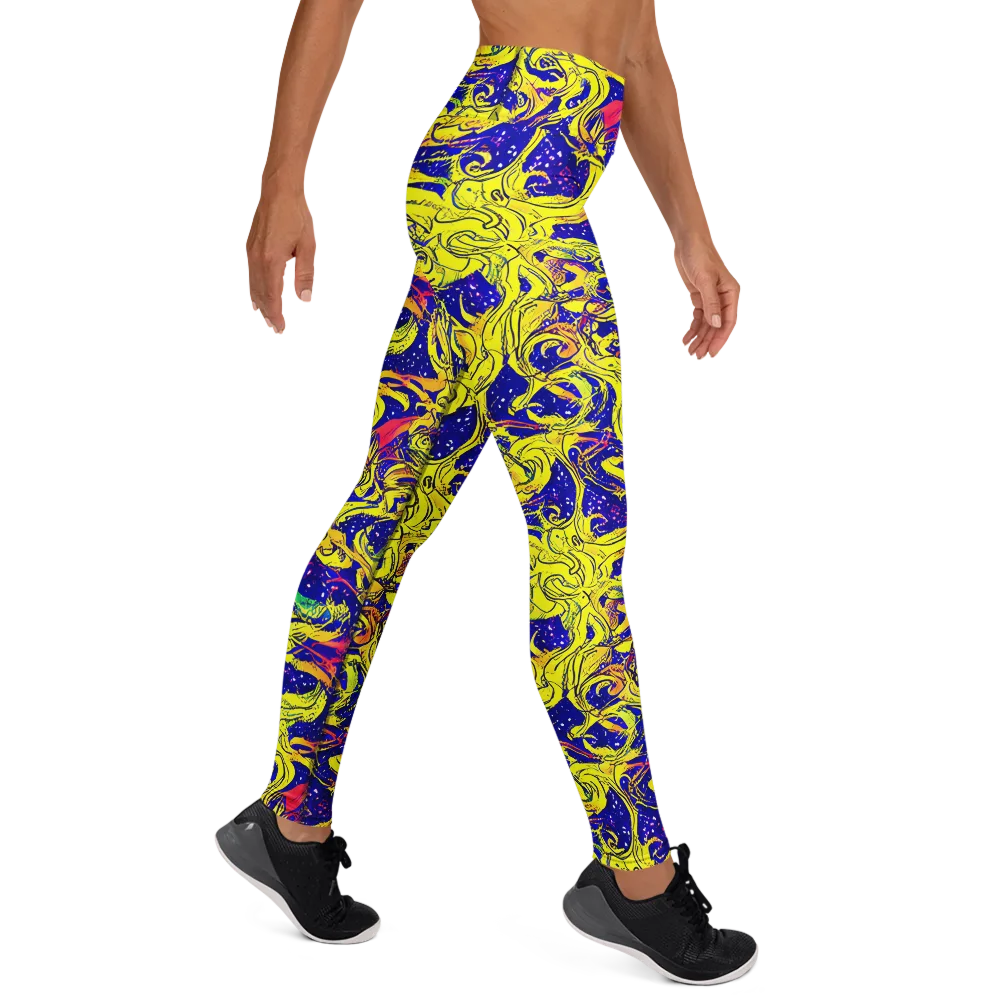 Skeletal Voltage on Yoga Leggings — Right