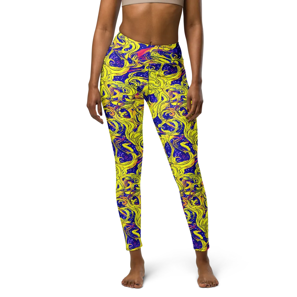 Skeletal Voltage on Yoga Leggings — Front