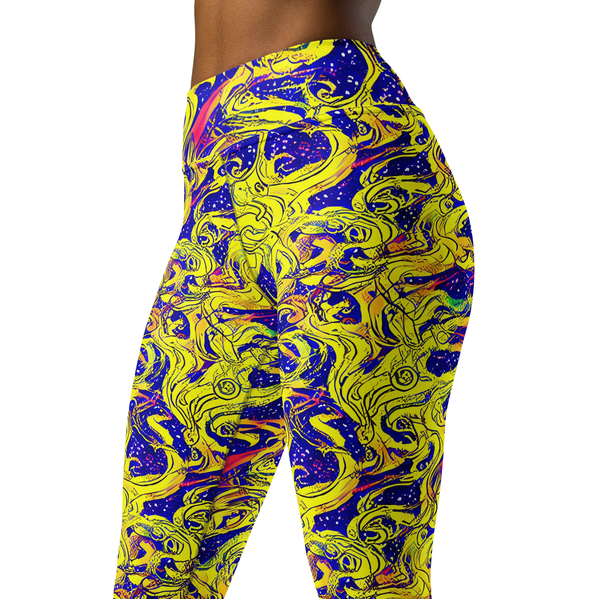 Skeletal Voltage on Yoga Leggings — Left Front