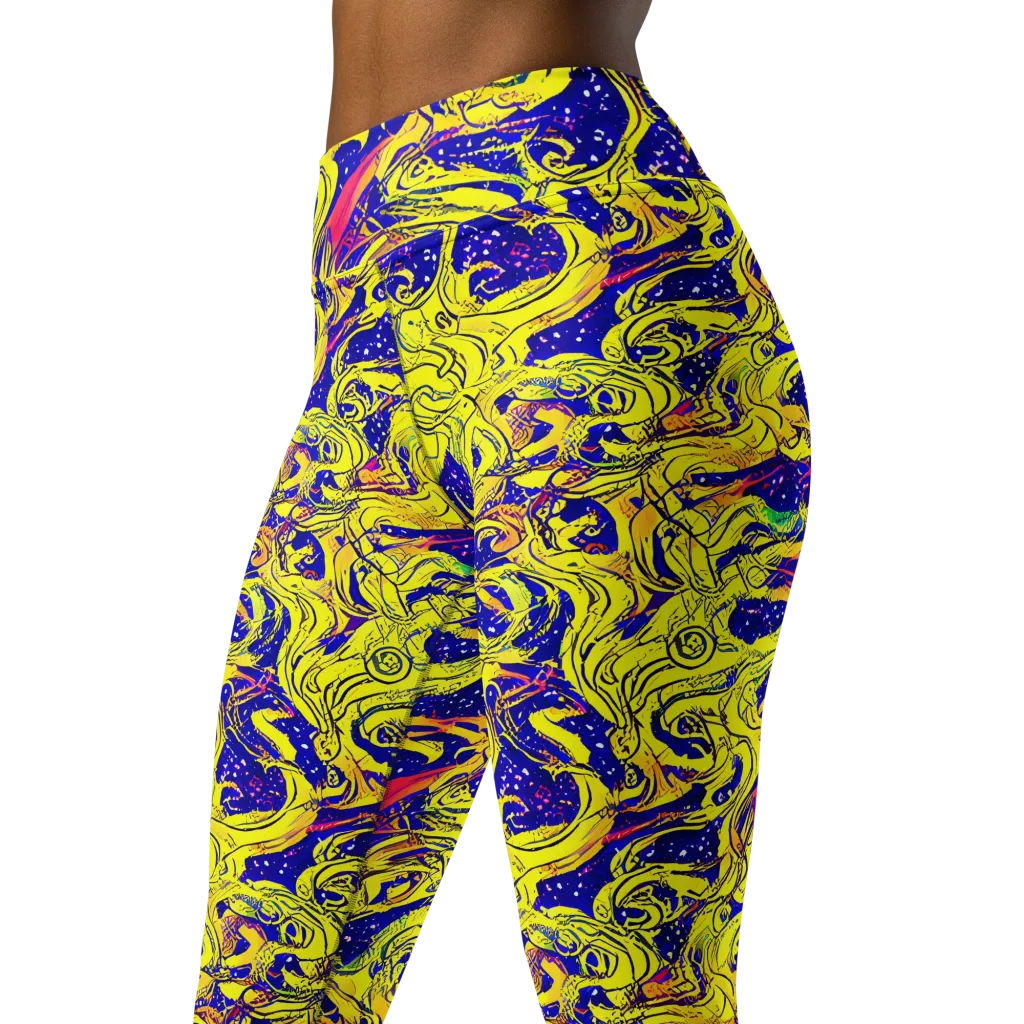 Skeletal Voltage on Yoga Leggings — Left Front